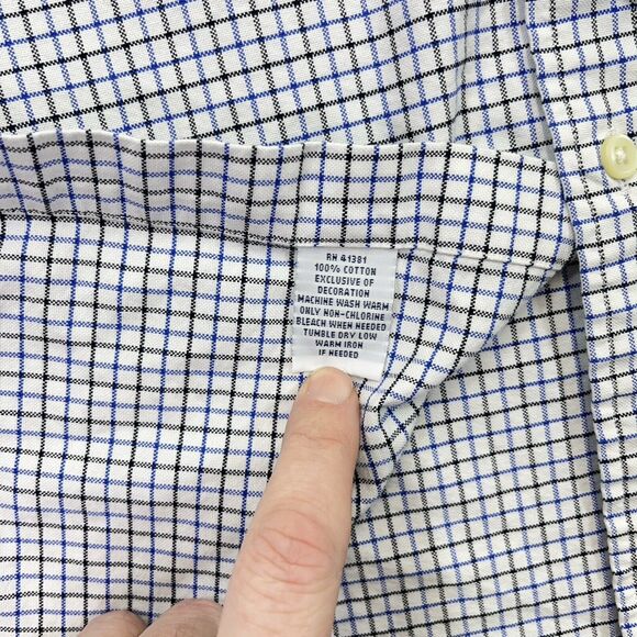 Ralph Lauren Button Down Shirt Mens XXL 2XL Grid Check Flesh Pony Long Sleeve - Picture 7 of 10